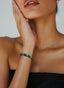 Emerald Beryl Abundant Seed Bracelet shown on wrist for fit.