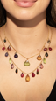 Close-up of tourmaline fringe necklace, showcasing multi-color tourmalines and lovely craftsmanship.