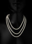 Cream freshwater pearl necklace in triple loop, inspired by Matthew 13:45.