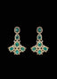 9.45 ct emerald and diamond earrings in 18K yellow gold and silver, showing gemstone brilliance.