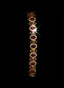 Close-up of rubellite and rose cut diamond bracelet, highlighting elegance and craftsmanship.