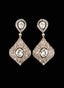 Rose cut diamond large drop earrings, highlighting stunning design and diamond brilliance.
